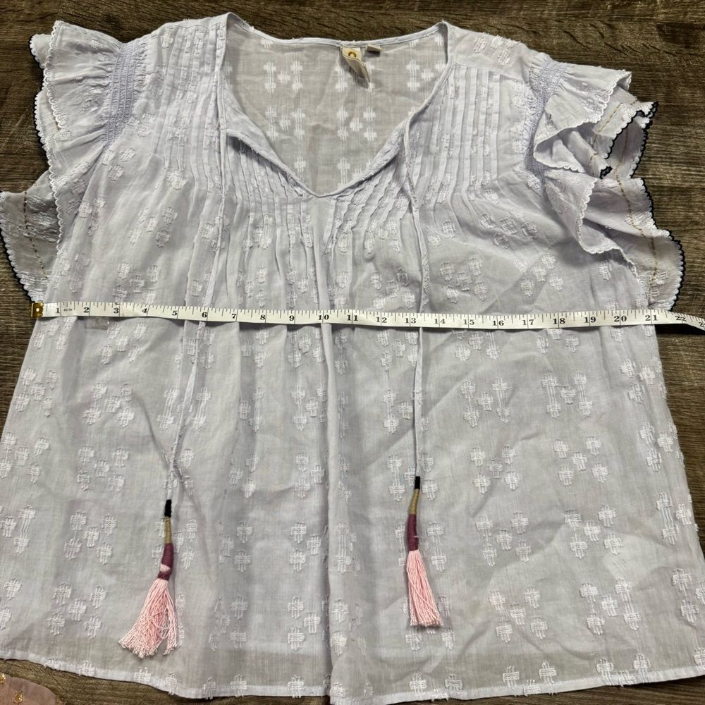 Dolan by Anthropologie Flutter Sleeve Shirt Size Medium - Picture 6 of 9